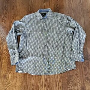 Claiborne Men's Light Blue Geometric Button-Down Shirt